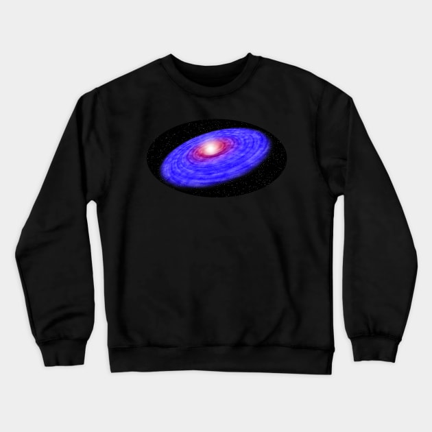 Blue Nebula with Shining Star Light Crewneck Sweatshirt by The Black Panther